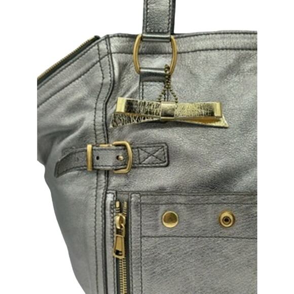 Saint Laurent  Medium Downtown Tote Metallic Silver*GREAT used condition - Picture 2 of 16